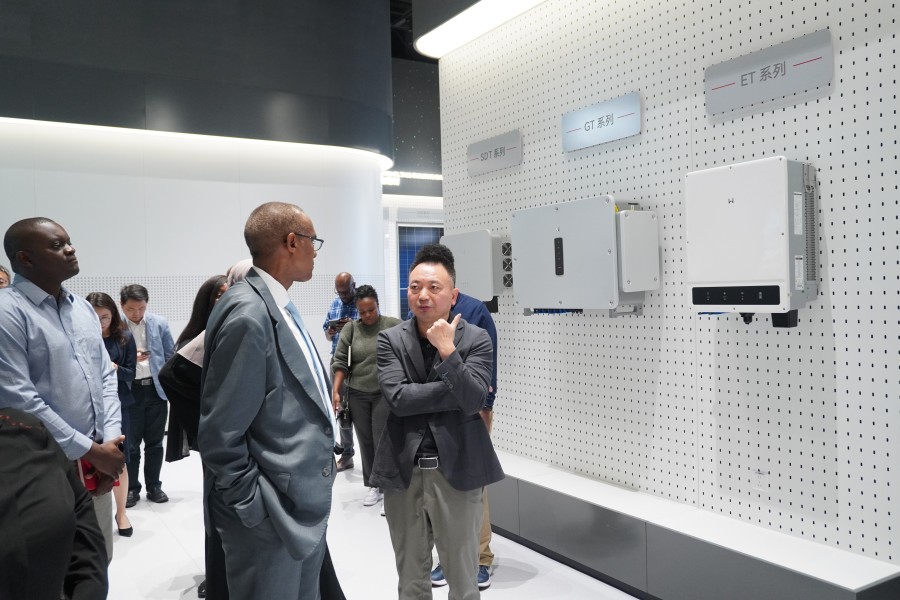 the delegation touring GoodWe Smart Energy Exhibition Hall