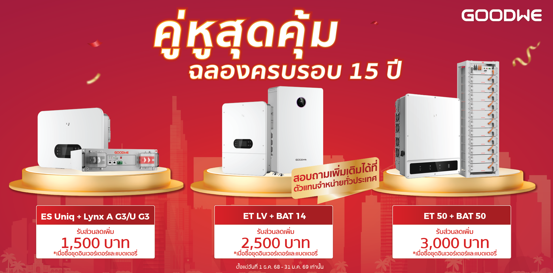 GoodWe(กู๊ดวี) เปิดตัวโปรโมชั่นชุดอุปกรณ์อินเวอร์เตอร์และแบตเตอรี่สุดคุ้ม พร้อมส่วนลดพิเศษและประกันสูงสุด 10 ปี -Latest News from GoodWe